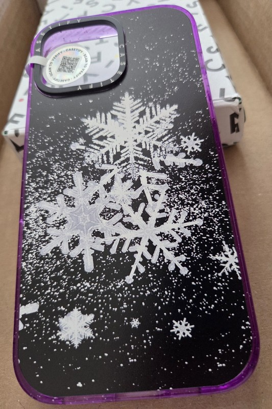 Casetify iPhone 16 Pro Max Snowflake Purple & Black Case - New In Original Box