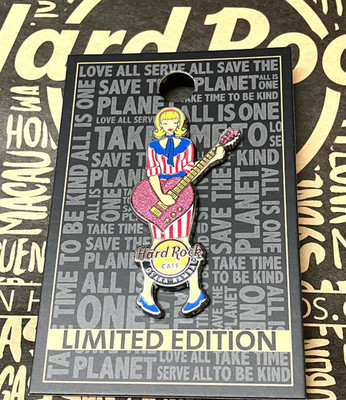 Osaka Namba Hard Rock Cafe Valentine Girl Pin LOVE GIRL From Japan New