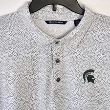Cutter & Buck Michigan State Spartans Polo Mens XXXL Leaf Print Golf Shirt