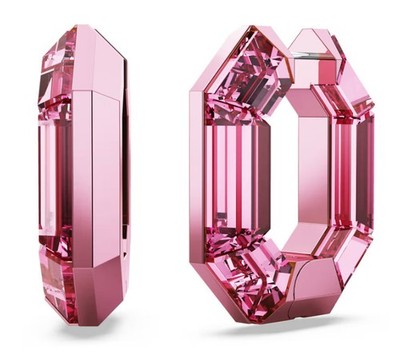 Swarovski Lucent hoop earrings Octagon shape, Small, Pink 5680783