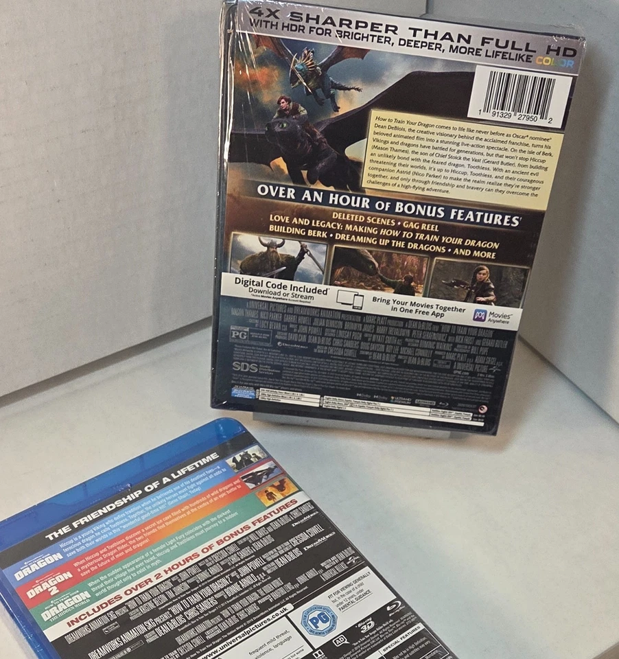 How to Train Your Dragon Trilogy (Blu-ray) + Live Action Movie 4K Steelbook- NEW - Image 4 of 4