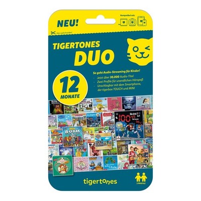 tigertones DUO ticket - 12 Monate Audio-Streaming wird zum Kinderspiel!