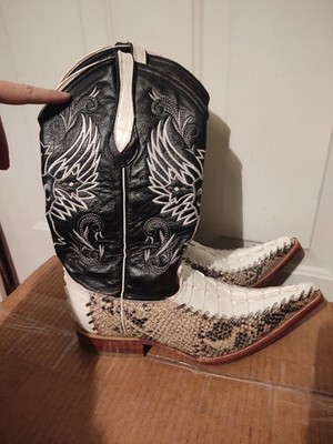Mens Carreta  Cowboy  Crocodile Python Boots SZ 8 Or 27 Mex Western Great Shape