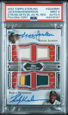 2022 RED #SDARMH REGGIE JACKSON/RICKEY HENDERSON 1/5 PSA 9 AUTO 9