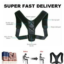 Adjustable Posture Corrector Low Back Support Shoulder Brace Belt For Men Women