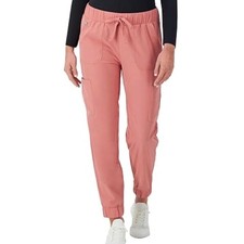 Hanes Women  s Scrub Cargo Joggers  Size 3X  Pink  Moisture Wicking