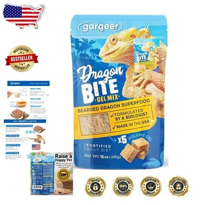 Bearded Dragon Food 16oz Complete Gel Diet All Life Stages USA Fortified Formula