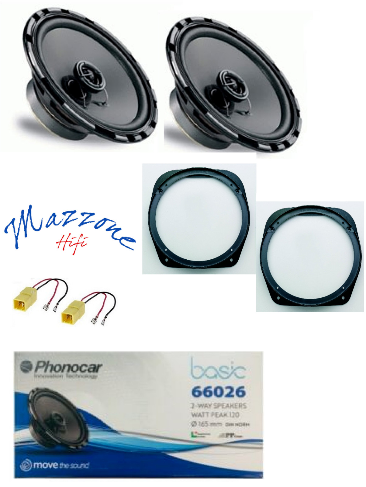 Altoparlanti Phonocar 66026 165mm 60W Fiat Bravo Marea Kit Montaggio
