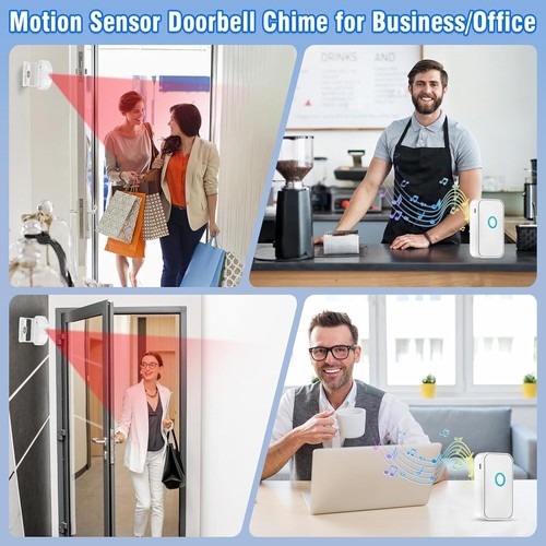 Motion Sensor Door Chime,Wireless Doorbell for Business Entry with 3 Working Mod - Picture 3 of 8