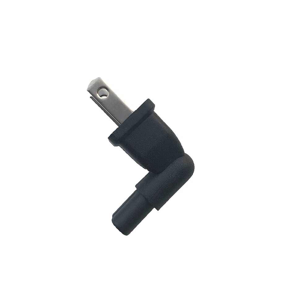 2 Prong Right Angle AC power Plug adapter IEC C7 receptacle to NEMA 1-15P -US - Image 2 of 4