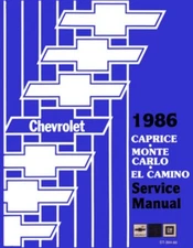 1986 Caprice El Camino Monte Carlo Shop Service Repair Manual Engine Electrical