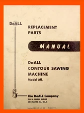 DoALL ML Bandsaw Saw and Filer Parts Manual with Schematic