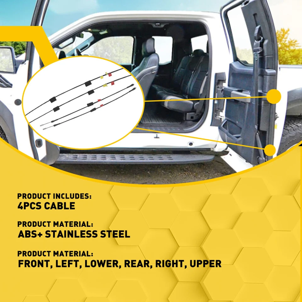 Rear Door Upper+Lower Side door Latch Release Cable for Ford F150 F250 97-04 EOA - Image 4 of 4