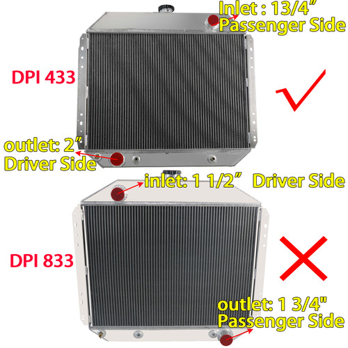 433 3 Row Aluminum Radiator For 1966-1979 Ford F-100 F150 F250 F350 ...