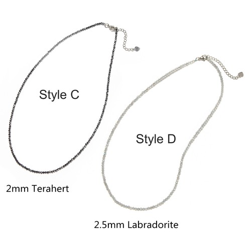 2-3mm Faceted Dainty Beaded Choker Necklace 16''+2'' Extension Chain 2pcs/Bag - Picture 7 of 10