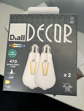 x2 Diall Edison Light Bulb, Retro Style,LED E27 Warm White, ST64. Multi Pack