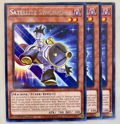 Yugioh! 3x Satellite Synchron MZMI-EN045 Rare 1st Ed NM