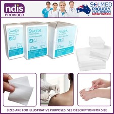 7.5CM x 7.5CM (Pk100) x 4 PACKS PREMIUM GAUZE SWABS FIRST AID NON WOVEN SMOOTH 