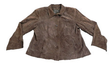 Jerry Lewis Jacket Womens 1x Dark Brown Classic Luxuries Genuine Leather Plus