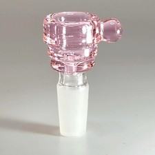 14mm PINK STACKED GLASS Slide Bowl THICK Glass Replacement Hookah Piece