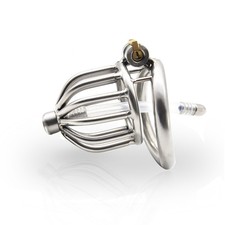 Lock Metal Stainless Steel Male Chastity Device Small Short Cage Ring with Tube