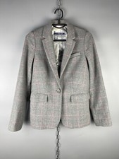Joules Womens Wool Polyester Check Tweed Lizbeth Blazer Jacket Sz XS