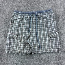 Vintage Y2K Unionbay Cargo Shorts Mens 36 Black Skate Loose Baggy Rave Nylon
