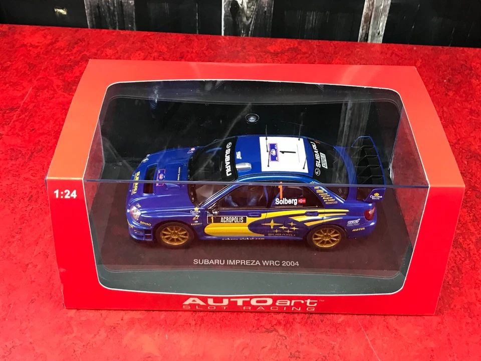 NEW IN BOX Diecast Car Autoart Slot Racing BLUE 2004 SUBARU IMPREZA WRC 1:24 - Image 3 of 4