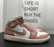 Nike Air Jordan 1 Mid Red Stardust Metallic Copper FB9892-670 Women's Size 11