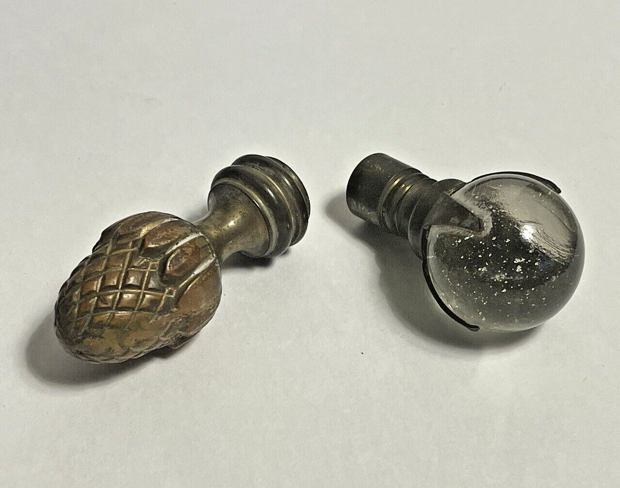 3 Vintage LAMP FINIALS, Brass & Glass Ball SALE SALE eBay