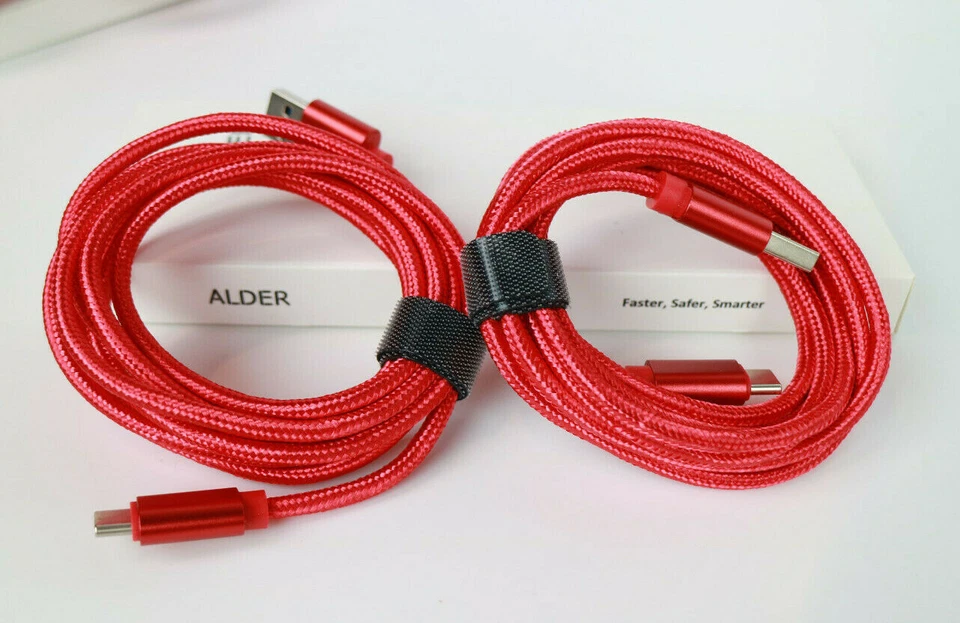 Pack of 2 x 6Ft USB Type C Cable USB-C to USB 3.0 Nylon Braided Samsung Huawei - Image 2 of 4