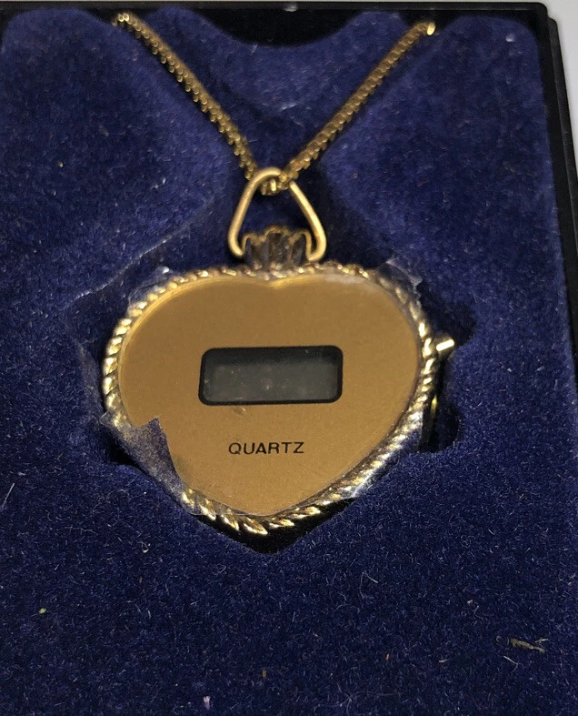 QUARTZ Clowatヴィンテージネックレス アナログ時計 ゴールドチェーン