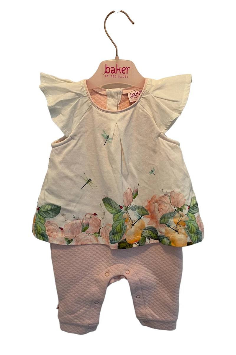 BNWT Ted Baker Baby Girl Pink Mockable Romper Frill Jumpsuit Babygrow 0 3 Months