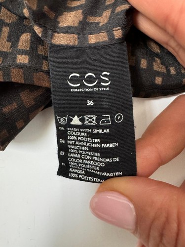 Camisa COS Mujer Marrón Estampado Geométrico Talla 36 *En muy buena condición* - Imagen 5 de 5