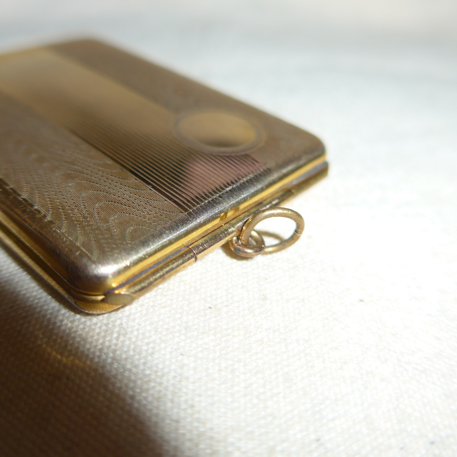 Large Rectangular Signed Marathon GF Art Deco Loc… - image 3