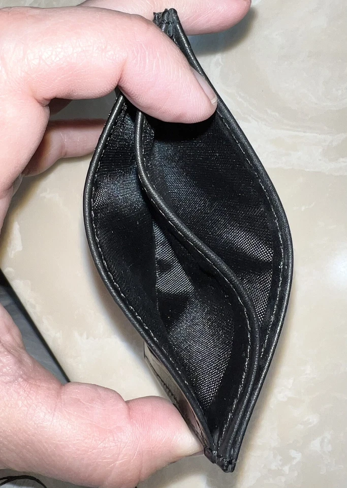 Juego de 2 MERCEDES BENZ Genuino OEM Cuero Negro Portatarjetas Billetera Ventana Foto 4 de 4