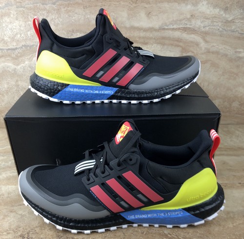 ultra boost core black active red