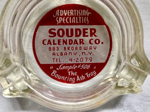 Rare “ADVERTISING ASHTRAY” SOUDER CALENDER CO. “Bouncing Ashtray” - Picture 2 of 3