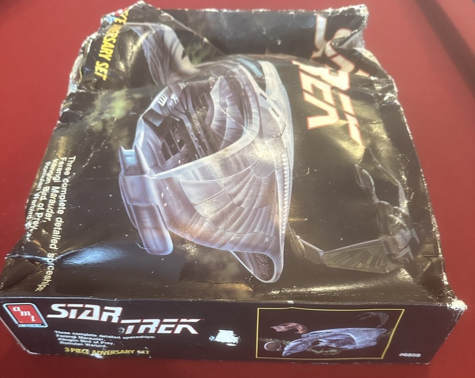 1989 Star Trek 3 Piece Adversary Set Kit AMT #6858 Damaged Box SEALED ...