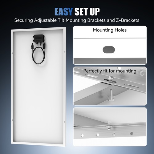 100W 200W 300W 400W Solar Panel Kit with Mounting Brackets Caravan RV Camper Van - Picture 8 of 24