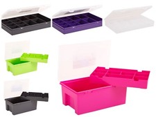 Wham Plastic Compartment Storage Box Jewellery Organiser Earrings Case Container