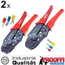 2x Profi Kabelschuhzange Aderendhülsen Zange Press Crimpzange Ratschen Automatic