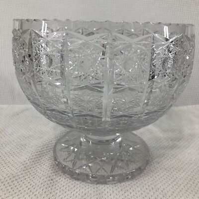 Anglo-Irish Cut Glass Bowl - Beautiful, Large, Heavy. 9 W