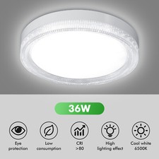 36W LED Ceiling Light Round Panel Down Light Bathroom Kitchen Bedroom Lamp Cold