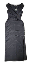 Lauren Ralph Lauren Black Label Shawl Neck Wrap Maxi Dress Women 8 NEW NWT