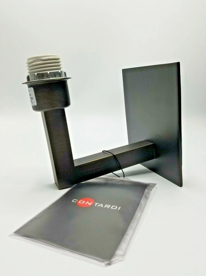 Aplique de lámpara de pared Contardi Quadra AP, acabado bronce satinado / pantalla marrón ópera NUEVO Foto 3 de 4