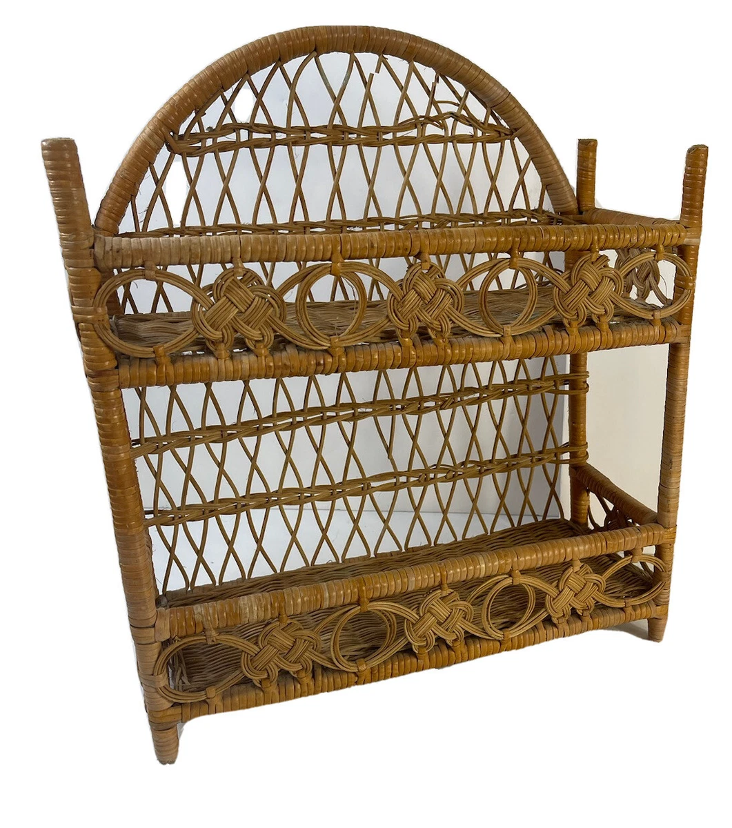Wicker display shelf online