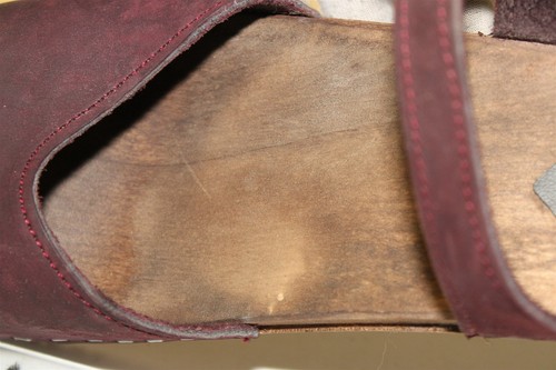 Sandgrens Saragasso Swedish Clogs Womens 9.5 10 40 Maroon Leather Buckle Sandals - Picture 14 of 24