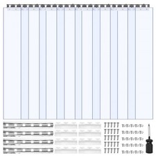 Clear PVC Strip Curtain, 84 in Height x 48 in Width x 0.08 in Thickness, 8 PCS W