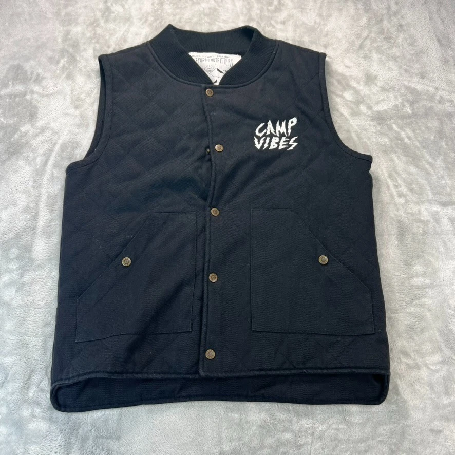 Poler Dusty Vest Camp Vibes Mens Small (Fits M/)L Black Diamond Quilted